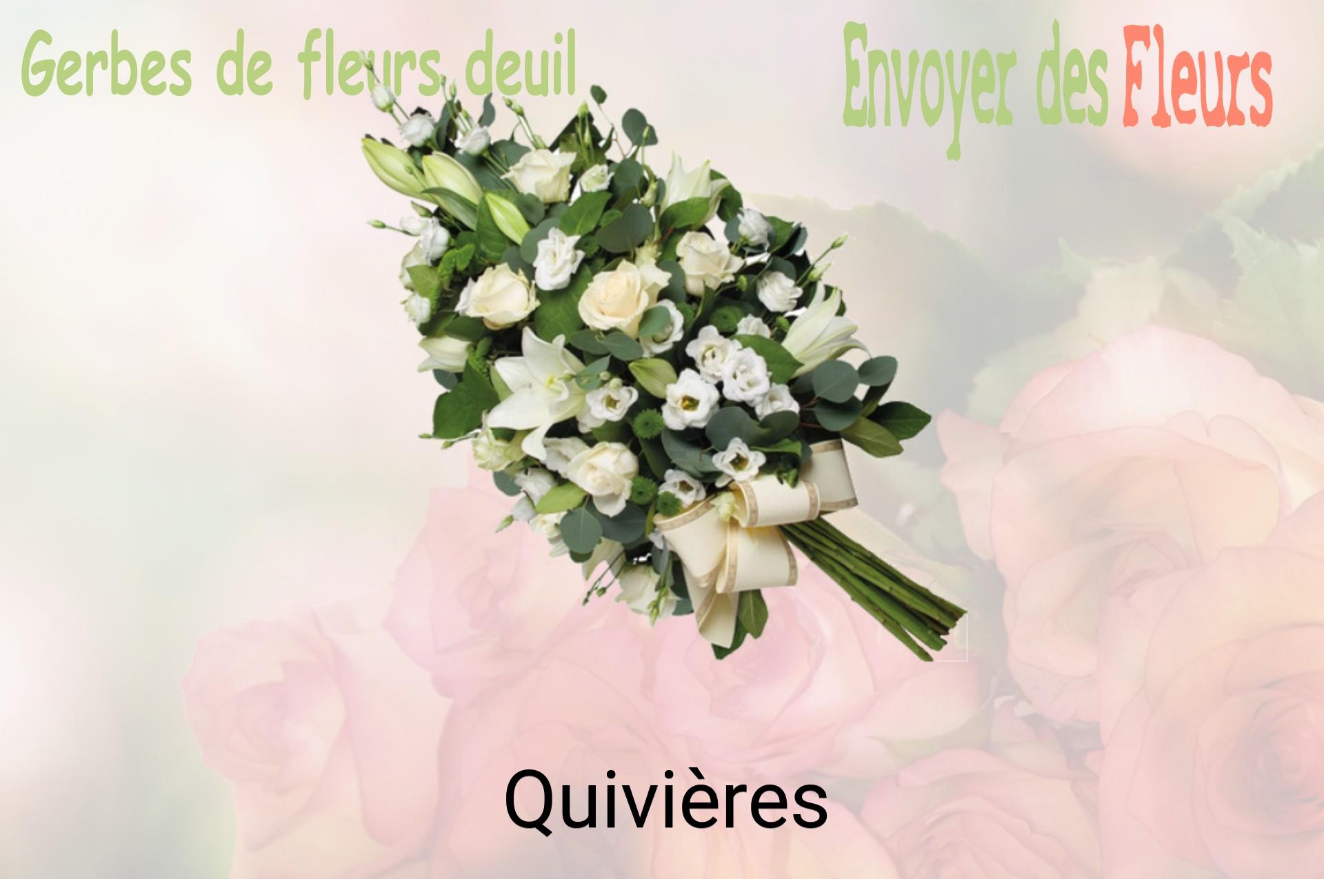 Gerbe de fleurs de deuil livrée à Quivières